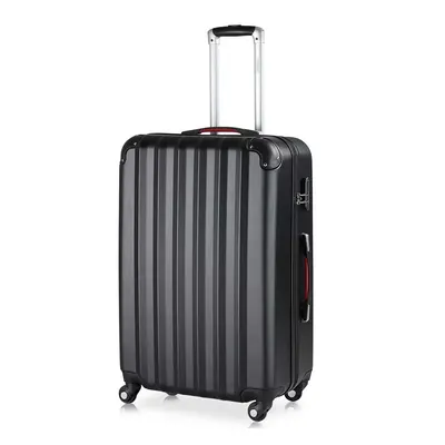 Valise rigide XL noir 90L avec cadenas et roulettes