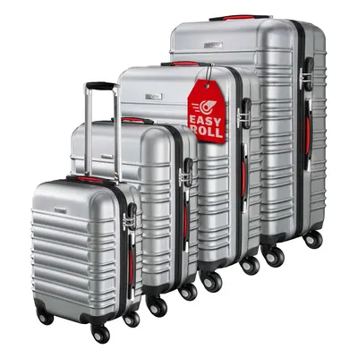 Set de 4 valises rigides argent S/M/L/XL 34L, 55L, 84L 120L