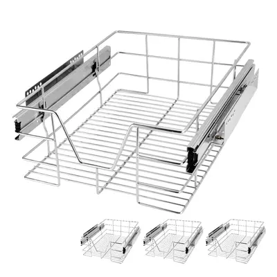 4x Tiroir téléscopique rangement pour meuble de 30 cm