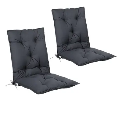 Set de 2 coussins anthracite pour chaise avec dossier