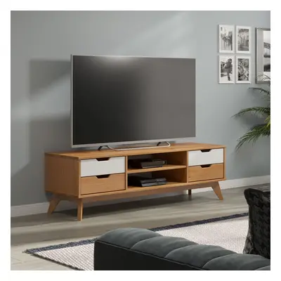 Meuble TV Borneo 140x42x40cm en bois massif