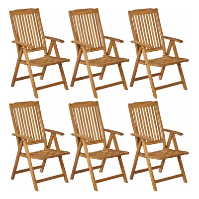 Set de 6 chaises de jardin Bari bois teck