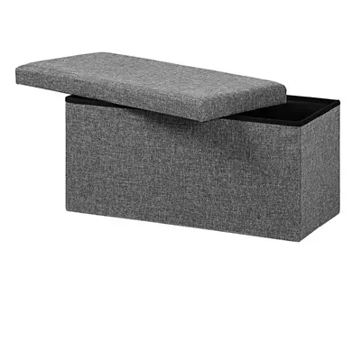 Banc coffre gris foncé 80x40x40cm en MDF