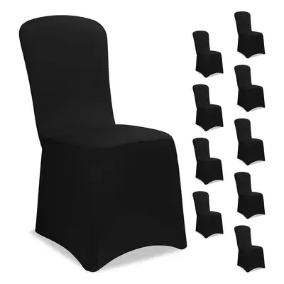 Housse de chaise, lot de 10, noir