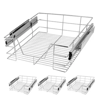 4x Tiroir téléscopique rangement pour meuble de 50 cm