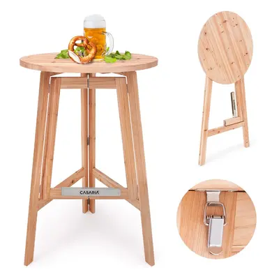 Table haute pliable en bois Ø80cm jardin terrasse