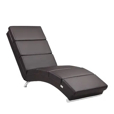 Chaise de relaxation marron London en similicuir