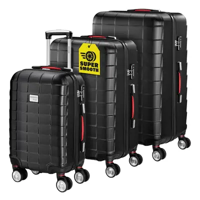 Lot de 3 valises rigides noires taille M/L/XL 40L/80L/105L