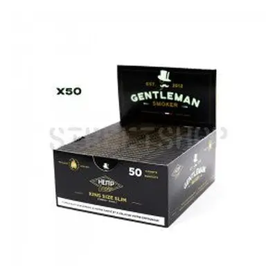 Boîte de 50 carnets de feuilles King Size Slim - Hemp Smoker - Gentleman Smoker - HeadShop