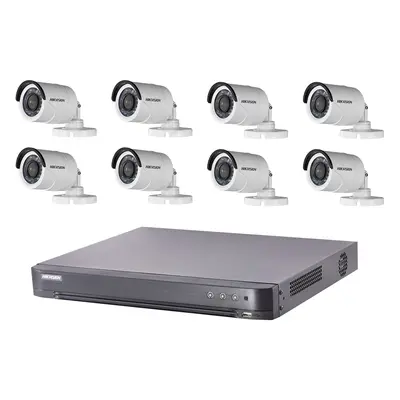 Kit video surveillance Turbo HD Hikvision 8 caméras bullet