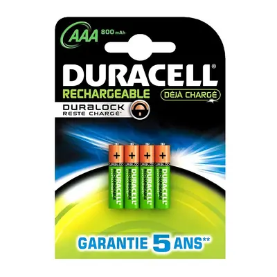 Lot de 4 pile rechargeables AAA-HR03 NiMH - Duracell