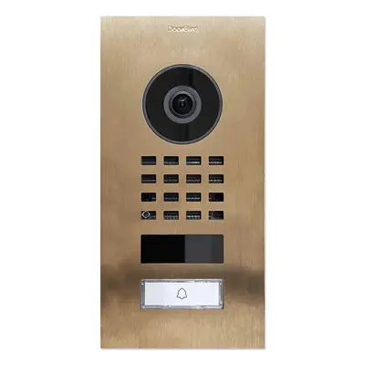 Portier vidéo IP avec détecteur de mouvement - Doorbird D1101V Inox finition bronze - Encastrabl