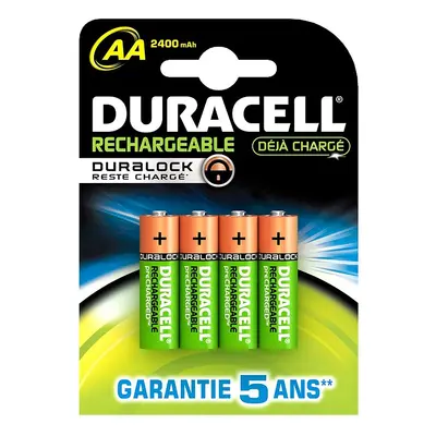 Lot de 4 piles rechargeables AA-HR06 NiMH - Duracell