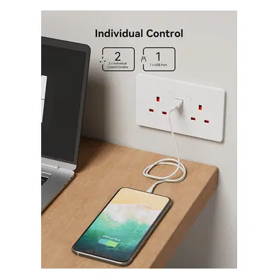 Prise murale intelligente Wifi Double UK - R4053 - Woox