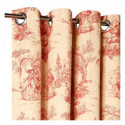 Rideaux Toile de Jouy rouge