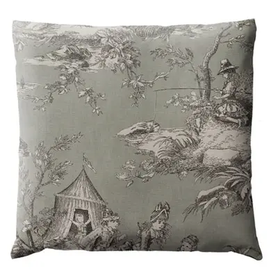 Coussin Toile de Jouy Gris