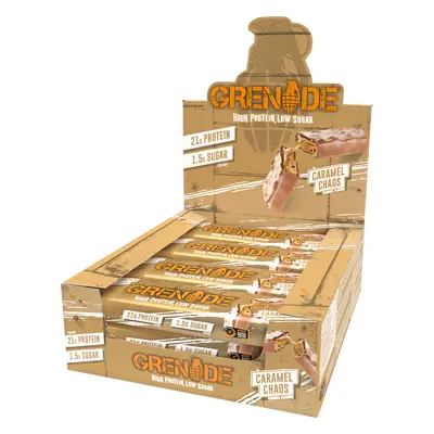 Grenade High Protein, Low Sugar Bar Caramel Chaos, Barre protéinée aromatisée au caramel, 60 g