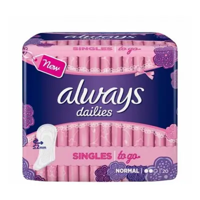 Serviette absorbante Always Dailies Singles To Go, 20 pièces, P&G