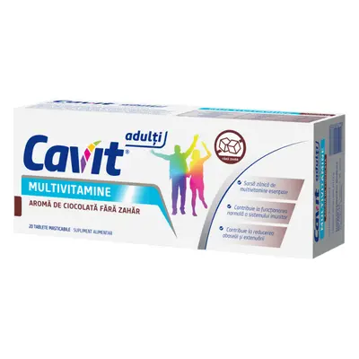 Cavit Adulte Chocolat sans sucre, 20 comprimés, Biofarm