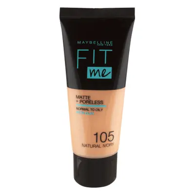 Maybelline New York Fit Me Fond de teint mat et sans pores 105 Natural Ivory, 30 ml