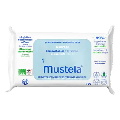 Lingettes humides avec de l'eau, 60 pièces, Mustela