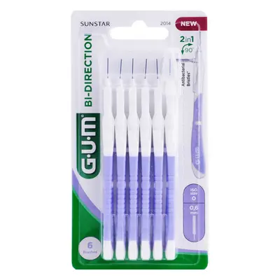 Brossettes interdentaires bidirectionnelles, 0,6 mm, 6 pièces, Sunstar Gum