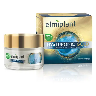 Hyaluronic Gold Crème de Nuit Anti-Rides, 50 ml, Elmiplant