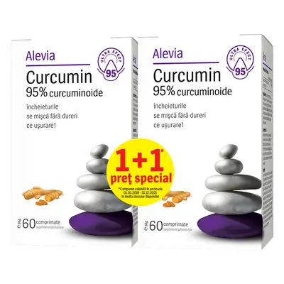 Curcumine 95% curcuminoïde 60 comprimés, Alevia (1+1 prix spécial)