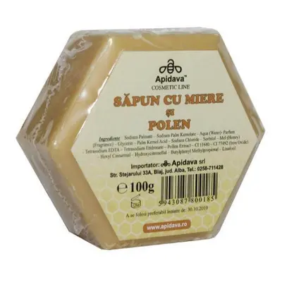 Savon au miel et au pollen, 100 g, Apidava