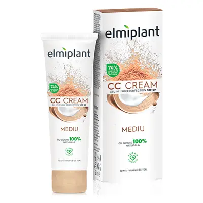 Fond de teint, CC Cream, Medium, Skin Moist, 50 ml, Elmiplant