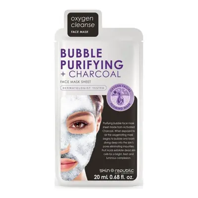 Skin Republic Masque facial purifiant aux bulles et au charbon de bois avec tissu x 20ml