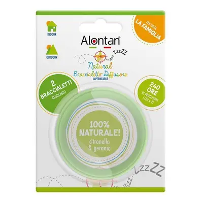 Bracelet anti-insectes réglable, Alontan Natural, 2 pièces, Pietrasanta Pharma