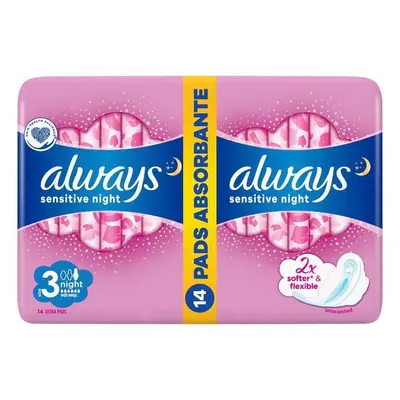 Always Ultra Sensitive Night Absorbent, 14 pièces, P&G