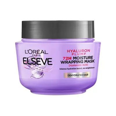 Masque Hyaluron Plump intensément hydratant pour cheveux déshydratés, 300 ml, Elseve