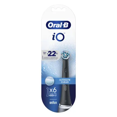 Recharges pour brosse à dents électrique iO Ultimate Clean noires, 6 pièces, Oral-B