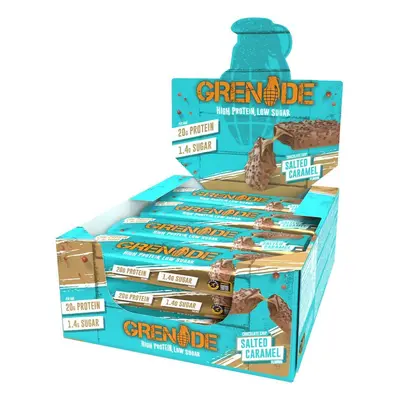 Grenade High Protein, Low Sugar Bar Salted Caramel, Barre protéinée aromatisée aux pépites de ch