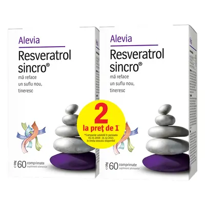 Resveratrol Syncro, 60 comprimés, Alevia (1+1 prix spécial)