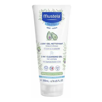 Gel nettoyant sans savon pour les cheveux et le corps 2 en 1, 200 ml, Mustela