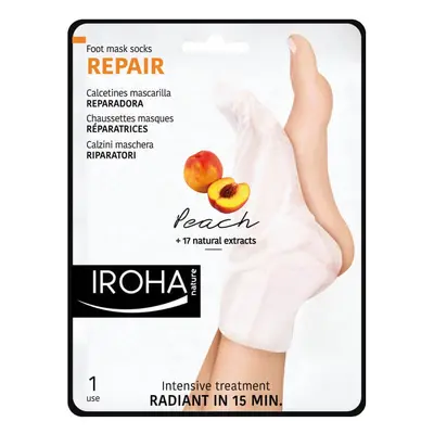 Masque-chaussettes régénérant pour les pieds et les ongles, 2 x 9 ml, Iroha