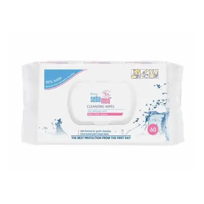 Lingettes humides pour bébé avec 99% d'eau, 60 pièces, Sebamed