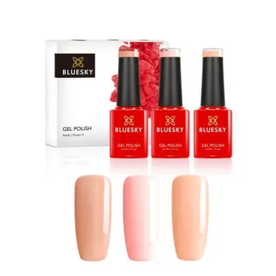 Set de vernis semi-permanent Bluesky Soft Nudes mini trio 3x5ml