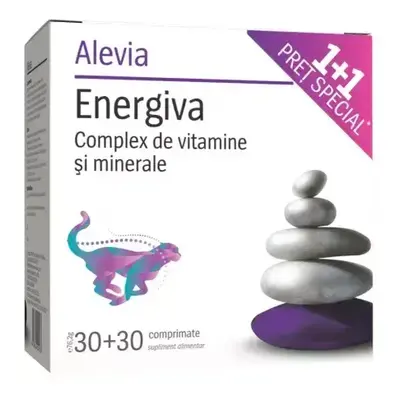 Energiva paquet, 30 comprimés, Alevia (1+1 prix spécial)