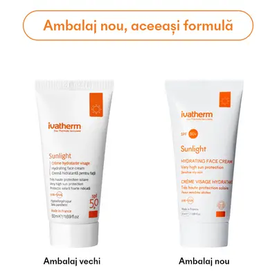 Crème hydratante pour le visage avec protection solaire SPF 50+ Sunlight, 50 ml, Ivatherm