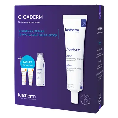 Emballage Cicaderm crème 40 ml + Eau thermale Herculane 100 ml + échantillons, Ivatherm