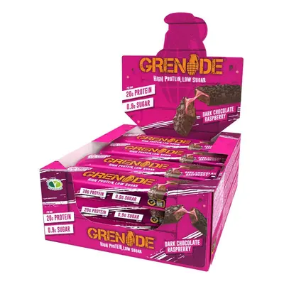 Grenade High Protein, Low Sugar Bar Dark Chocolate Raspberry, Barre protéinée aromatisée au choc