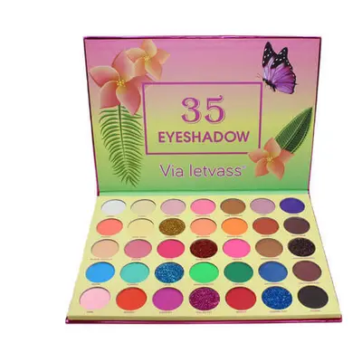 Kit de maquillage des yeux Via Letvass avec palette d'ombres à paupières, 35 couleurs