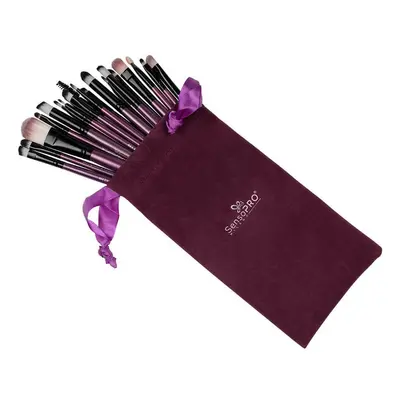 Set de 20 pinceaux de maquillage Mauve Brushes, pochette de rangement incluse