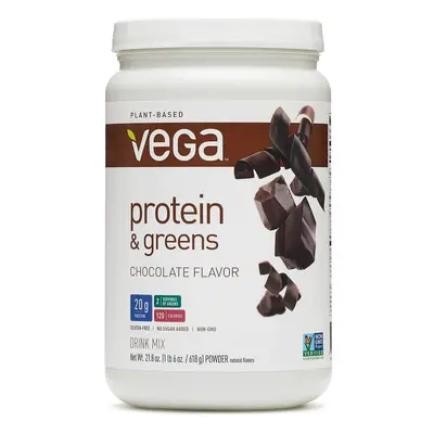 Vega Protein And Greens, protéines végétales et légumes verts, goût chocolat, 618 g