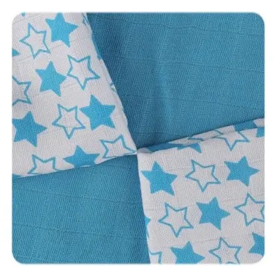 XKKO Serviettes de table en bambou 30x30 - Petites étoiles Cyan Mix (9 pcs) 1×1 pc