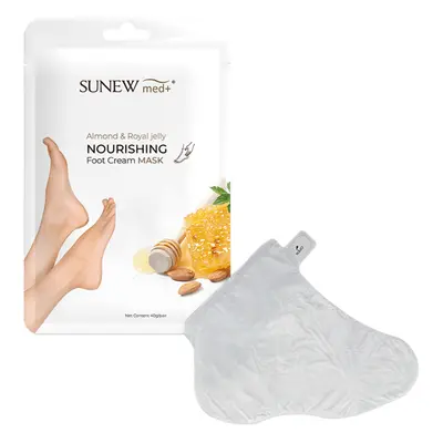 SunewMed+, masque nourrissant pour les pieds, huile d'amande douce et gelée royale, chaussettes,